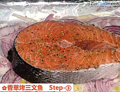 香草烤三文鱼做法第三步骤