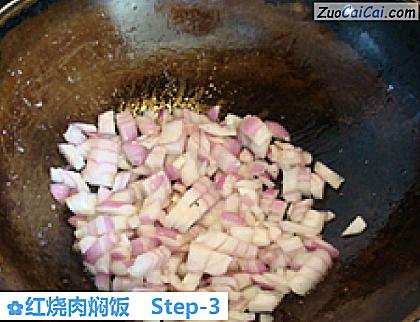 红烧肉焖饭做法第三步骤
