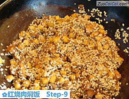 红烧肉焖饭做法第九步骤