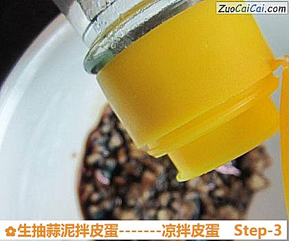 生抽蒜泥拌皮蛋做法第三步骤