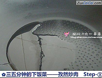 孜然炒肉做法第三步骤