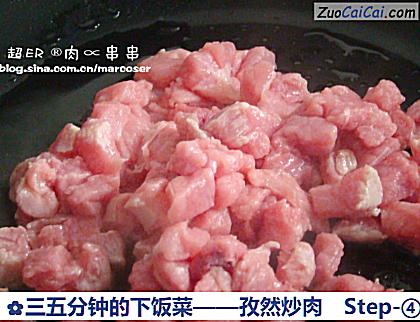 孜然炒肉做法第四步骤
