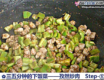 孜然炒肉做法第五步骤