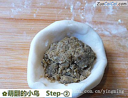 萌翻的小鸟做法第二步骤