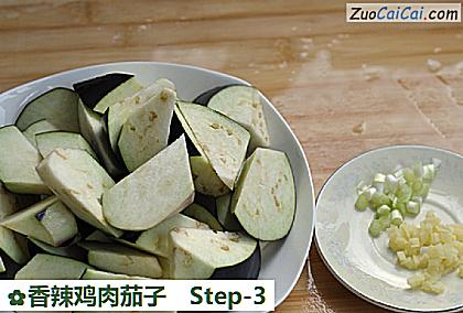 香辣鸡肉茄子做法第三步骤