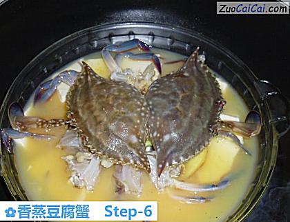 香蒸豆腐蟹做法第六步骤