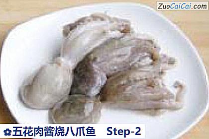 五花肉酱烧八爪鱼做法第二步骤