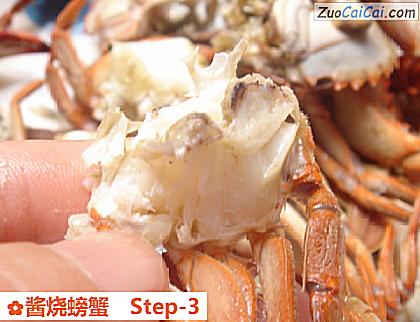 酱烧螃蟹做法第三步骤