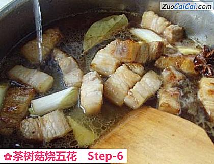 茶树菇烧五花做法第六步骤