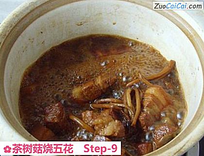 茶树菇烧五花做法第九步骤