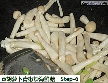 胡萝卜青椒炒海鲜菇做法第六步骤
