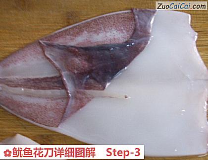 鱿鱼花刀详细图解做法第三步骤