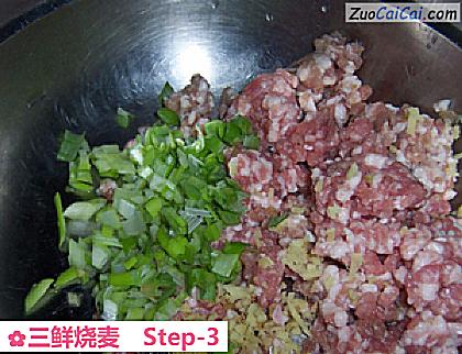 三鲜烧麦做法第三步骤