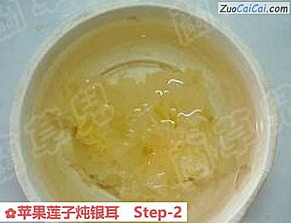 苹果莲子炖银耳做法第二步骤
