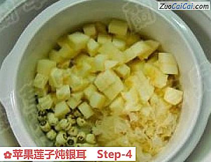 苹果莲子炖银耳做法第四步骤