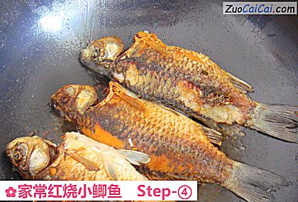 家常红烧小鲫鱼做法第四步骤