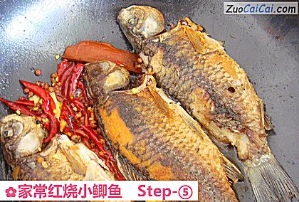 家常红烧小鲫鱼做法第五步骤