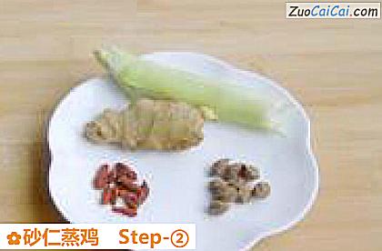 砂仁蒸鸡做法第二步骤