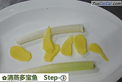 清蒸多宝鱼做法第三步骤