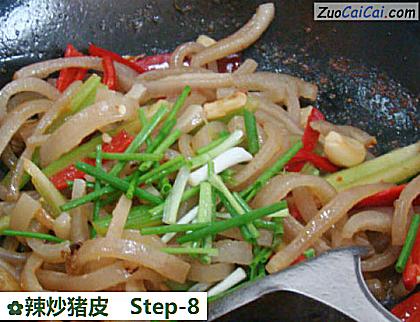 辣炒猪皮做法第八步骤