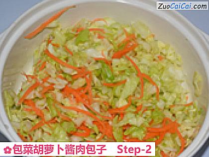 包菜胡萝卜酱肉包子做法第二步骤