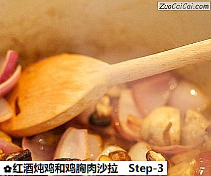 红酒炖鸡和鸡胸肉沙拉做法第三步骤