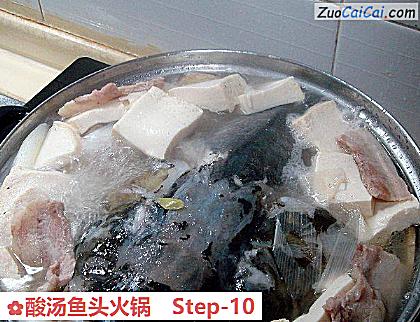 酸汤鱼头火锅做法第十步骤