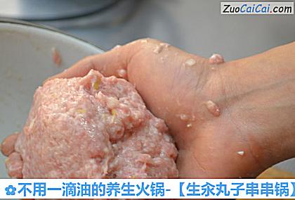 不用一滴油的养生火锅-［生汆丸子串串锅］做法第五步骤