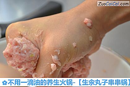 不用一滴油的养生火锅-［生汆丸子串串锅］做法第六步骤