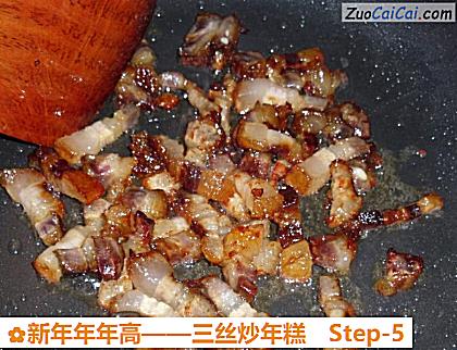 三丝炒年糕做法第五步骤
