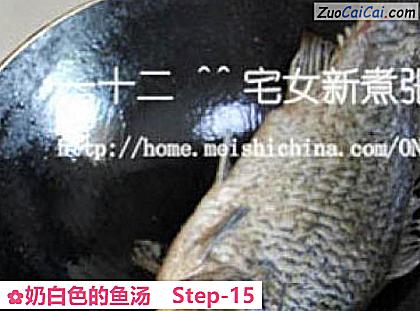 奶白色的鱼汤做法第十五步骤