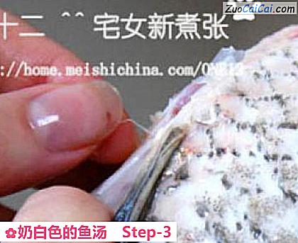 奶白色的鱼汤做法第三步骤