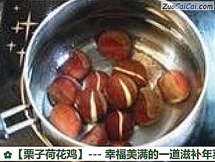 栗子荷花鸡做法第二步骤