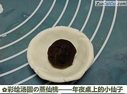 彩绘汤圆の蒸仙桃做法第五步骤