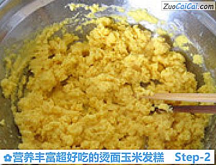 营养丰富超好吃的烫面玉米发糕做法第二步骤