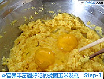 营养丰富超好吃的烫面玉米发糕做法第三步骤