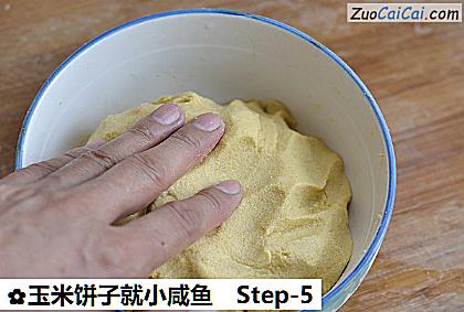 玉米饼子就小咸鱼做法第五步骤