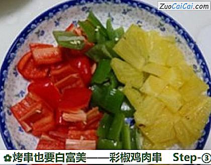 彩椒鸡肉串做法第三步骤
