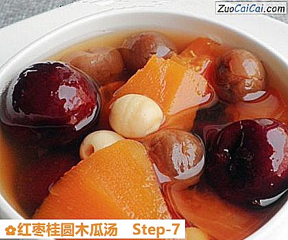 红枣桂圆木瓜汤做法第七步骤