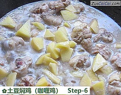 土豆焖鸡做法第六步骤