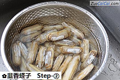 韭香蛏子做法第二步骤