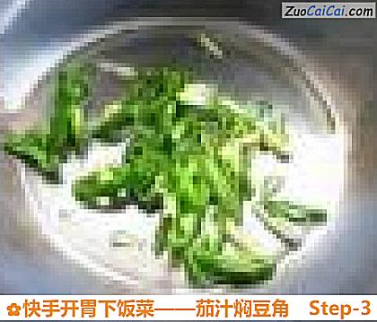 茄汁焖豆角做法第三步骤