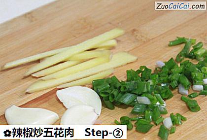 辣椒炒五花肉做法第二步骤