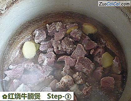 红烧牛腩煲做法第三步骤