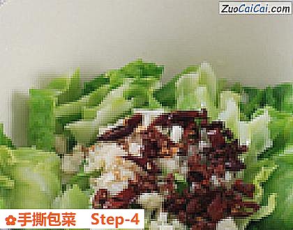 手撕包菜做法第四步骤