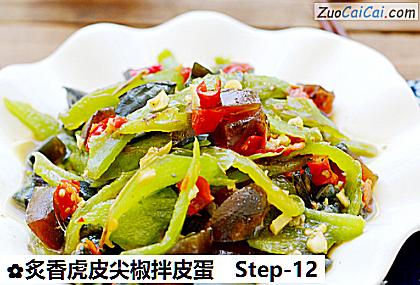 炙香虎皮尖椒拌皮蛋做法第十二步骤