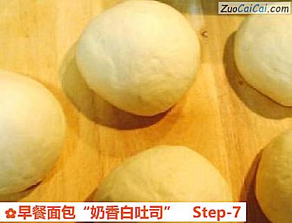 早餐面包“奶香白吐司”做法第七步骤