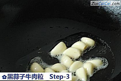 黑蒜子牛肉粒做法第三步骤