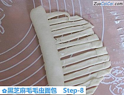 黑芝麻毛毛虫面包做法第八步骤