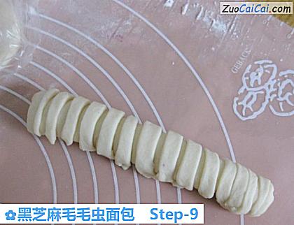 黑芝麻毛毛虫面包做法第九步骤